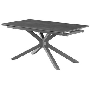 Mid.you Ausziehtisch, Dunkelgrau, Metall, Keramik, rechteckig, Flachrohr, 160-240x75x90 cm, ausziehbar, Esszimmer, Tische, Esstische, Esstische ausziehbar