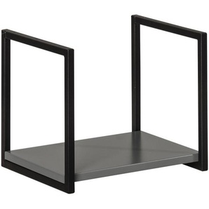 Mid.you Badezimmerregal , Grau, Schwarz , Metall , 1 Fächer , 33x28x28 cm , hängend , Badezimmer, Badezimmerregale, Badregale