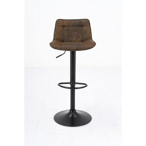 Mid.you Barhocker, Braun, Metall, Textil, rund, 44x105x49 cm, Esszimmer, Barmöbel, Barhocker