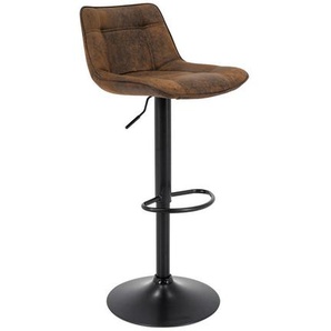 Mid.you Barhocker, Braun, Metall, Textil, rund, 44x105x49 cm, Esszimmer, Barmöbel, Barhocker