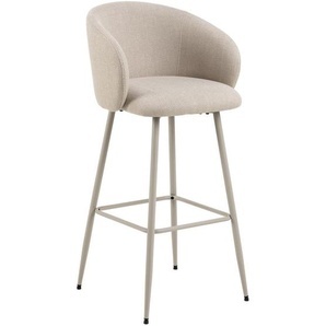 Mid.you Barhocker, Grau, Beige, Metall, Textil, Rundrohr, 54x105x52 cm, FSC Mix, Esszimmer, Barmöbel, Barhocker