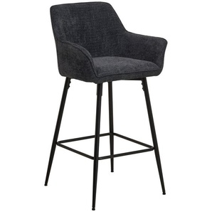 Mid.you Barhocker, Grau, Schwarz, Holz, Metall, Textil, Pappel, Sperrholz, Rundrohr, 57x105x57 cm, Bsci, Esszimmer, Barmöbel, Barhocker