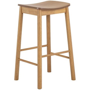 Mid.you Barhocker, Natur, Holz, Eiche, Kautschukholz, furniert, massiv, rund, 44x76.8x39.5 cm, FSC Mix, Esszimmer, Barmöbel, Barhocker