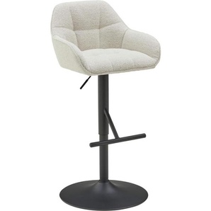 Mid.you Barhocker, Schwarz, Beige, Metall, Textil, rund, 53x88-109x50 cm, Esszimmer, Barmöbel, Barhocker