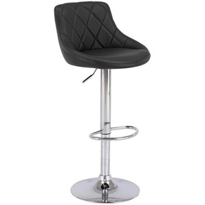 Mid.you Barhocker, Schwarz, Chrom, Metall, Textil, Bodenplatte, 47.5x82-103x52 cm, Esszimmer, Barmöbel, Barhocker