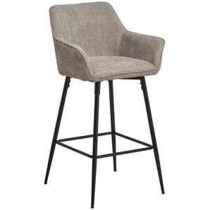 Mid.you Barhocker, Schwarz, Taupe, Holz, Metall, Textil, Pappel, Sperrholz, Rundrohr, 57x105x57 cm, Bsci, inklusive Armlehnen, Esszimmer, Barmöbel, Barhocker