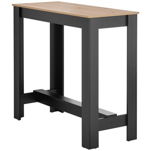 Mid.you Bartisch Modesto, Schwarz, Eiche Artisan, Holzwerkstoff, eckig, 50x103x115 cm, Esszimmer, Tische, Stehtische