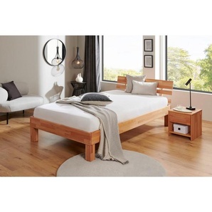 Mid.you Bett, Kernbuche, Holz, Kernbuche, massiv, 120x220 cm, für Rollrost geeignet, Lattenrost geeignet, Schlafzimmer, Betten, Einzelbetten
