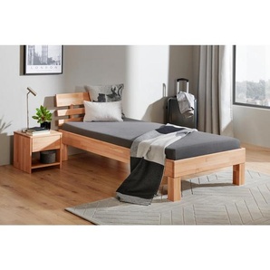 Mid.you Bett, Kernbuche, Holz, Kernbuche, massiv, 90x200 cm, für Rollrost geeignet, Lattenrost geeignet, Schlafzimmer, Betten, Einzelbetten