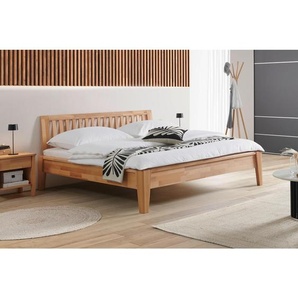 Mid.you Bett, Kernbuche, Holz, Kernbuche, massiv, Höhe ca. 43 cm, 180x200 cm, sichtbare Massivholzteile, Schlafzimmer, Betten, Doppelbetten