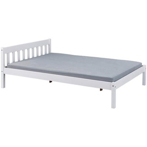 Mid.you Bett , Weiß , Holz , Kiefer , massiv , 140x200 cm , für Rollrost geeignet , Schlafzimmer, Betten, Einzelbetten