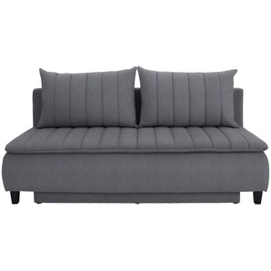 Mid.you Boxspringsofa, Dunkelgrau, Textil, Buche, 3-Sitzer, Füllung: Polyetherschaumkern, Silikon, 208x102x96 cm, Made in EU, Schlafen auf Sitzhöhe, Wohnzimmer, Sofas & Couches, Schlafsofas, Schlafsofas mit Bettkasten