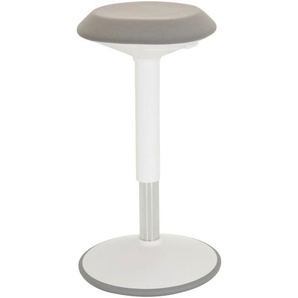 Mid.you Bürohocker, Grau, Weiß, Kunststoff, Textil, Rundrohr, Bodenplatte, 36x56x36 cm, Arbeitszimmer, Bürostühle, Bürohocker
