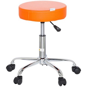 Mid.you Bürohocker , Orange, Chrom , Textil , Drehkreuz , 57x45x57 cm , Arbeitszimmer, Bürostühle, Bürohocker