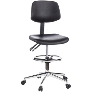 Mid.you Bürohocker, Schwarz, Chrom, Metall, Textil, Drehkreuz, 58x105x43 cm, Arbeitszimmer, Bürostühle, Bürohocker