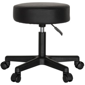 Mid.you Bürohocker, Schwarz, Kunststoff, Textil, Drehkreuz, 57x45x34 cm, Arbeitszimmer, Bürostühle, Bürohocker