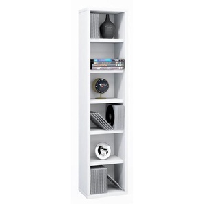 Mid.you Cd-Regal, Weiß, Holzwerkstoff, 5 Fächer, 21x91.5x20 cm, Wohnzimmer, Regale, CD & DVD-Regale