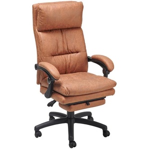 Mid.you Chefsessel, Braun, Holz, Metall, Kunststoff, Textil, Pappel, Sperrholz, Drehkreuz, 66x114 - 122x71.5 cm, Sitzfläche 360° drehbar, Arbeitszimmer, Bürostühle, Drehstühle