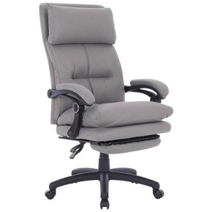 Mid.you Chefsessel Fußstütze, Grau, Metall, Kunststoff, Textil, Drehkreuz, 66x116-124x71.5 cm, Sitzfläche 360° drehbar, Arbeitszimmer, Bürostühle,