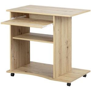 Mid.you Computertisch, Eiche, Holzwerkstoff, rechteckig, 50x75x80 cm, Regal, Arbeitszimmer, Schreibtische, Computertische