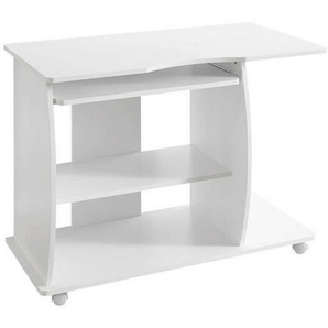 Mid.you Computertisch, Weiß, Holzwerkstoff, rechteckig, 90x71x50 cm, Stauraum, Regal, Arbeitszimmer, Schreibtische, Computertische