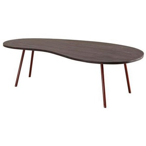 Mid.you Couchtisch, Dunkelgrau, Holz, Akazie, massiv, Freiform, rund, 63x34.5x122 cm, einfacher Aufbau, Wohnzimmer, Wohnzimmertische, Couchtische