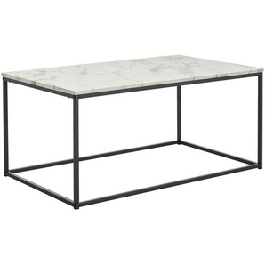 Mid.you Couchtisch Marmor-Optik, Schwarz, Weiß, Metall, Holzwerkstoff, Marmoroptik, rechteckig, Flachrohr, 60x45x100 cm, Wohnzimmer, Wohnzimmertische,