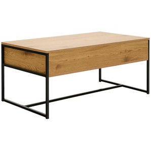 Mid.you Couchtisch, Natur, Schwarz, Metall, Holzwerkstoff, rechteckig, eckig, 100x45x40 cm, Fsc, Stauraum, Wohnzimmer, Wohnzimmertische, Couchtische,