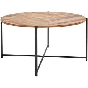 Mid.you Couchtisch, Natur, Schwarz, Metall, Holzwerkstoff, rund, Rundrohr, 83x40x83 cm, Bsci, einfacher Aufbau, Wohnzimmer, Wohnzimmertische,