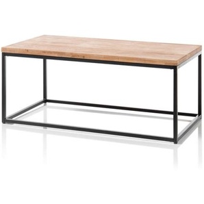 Mid.you Couchtisch, Schwarz, Eiche, Holz, Metall, Asteiche, massiv, rechteckig, eckig, 45x60x110 cm, Wohnzimmer, Wohnzimmertische, Couchtische