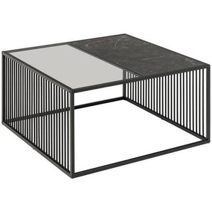 Mid.you Couchtisch, Schwarz, Glas, Holzwerkstoff, quadratisch, 80x40x80 cm, Reach, Wohnzimmer, Wohnzimmertische, Couchtische