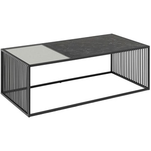 Mid.you Couchtisch, Schwarz, Kunststoff, Glas, Holzwerkstoff, rechteckig, 60x40x120 cm, Wohnzimmer, Wohnzimmertische, Couchtische