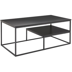Mid.you Couchtisch, Schwarz, Metall, Holzwerkstoff, rechteckig, Flachrohr, 60x45x110 cm, Bsci, einfacher Aufbau, Wohnzimmer, Wohnzimmertische,