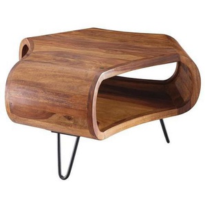 Mid.you Couchtisch, Sheesham, Holz, Sheesham, massiv, Freiform, U-Form, 55x38x55 cm, Stauraum, einfacher Aufbau, Wohnzimmer, Wohnzimmertische,
