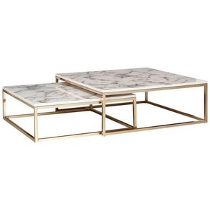 Mid.you Couchtisch, Weiß, Holzwerkstoff, quadratisch, eckig, 75x27x75 cm, einfacher Aufbau, Wohnzimmer, Wohnzimmertische, Couchtische