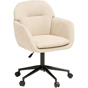 Mid.you Drehstuhl, Beige, Metall, Kunststoff, Textil, Drehkreuz, 55x85-95x60 cm, inklusive Armlehnen, Arbeitszimmer, Bürostühle, Drehstühle