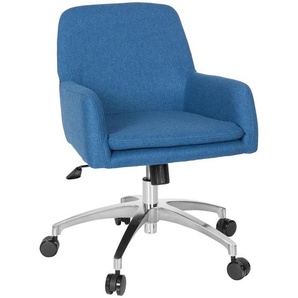 Mid.you Drehstuhl, Blau, Textil, Drehkreuz, 53x82x62 cm, Wippfunktion, Sitzfläche 360° drehbar, Arbeitszimmer, Bürostühle, Drehstühle
