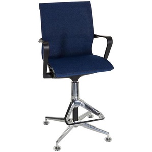 Mid.you Drehstuhl, Blau, Textil, Drehkreuz, 58x118x58 cm, Sitzfläche 360° drehbar, ergonomische Rückenlehne, Arbeitszimmer, Bürostühle, Drehstühle