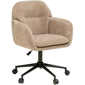 Mid.you Drehstuhl, Braun, Metall, Kunststoff, Textil, Drehkreuz, 55x85-95x60 cm, inklusive Armlehnen, Arbeitszimmer, Bürostühle, Drehstühle