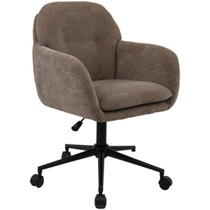 Mid.you Drehstuhl, Braun, Metall, Kunststoff, Textil, Drehkreuz, 55x85-95x60 cm, inklusive Armlehnen, Stühle