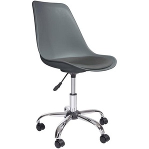 Mid.you Drehstuhl, Grau, Chrom, Metall, Kunststoff, Textil, Drehkreuz, 57.50x81-93x47 cm, Sitzfläche 360° drehbar, Arbeitszimmer, Bürostühle,