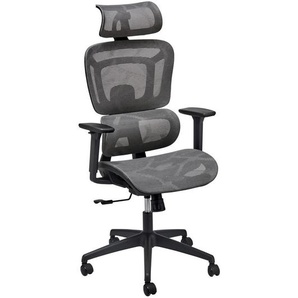 Mid.you Drehstuhl, Grau, Metall, Kunststoff, Textil, Drehkreuz, 67x123-131x59 cm, Sitzfläche 360° drehbar, Arbeitszimmer, Bürostühle, Drehstühle