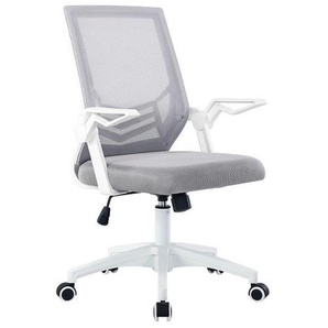 Mid.you Drehstuhl, Grau, Schwarz, Weiß, Metall, Kunststoff, Textil, Drehkreuz, 61x91.5-101.5x56 cm, Wippmechanik mit Härtegradeinstellung, Sitzfläche