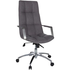Mid.you Drehstuhl , Grau , Textil , Drehkreuz , 58x125x75 cm , Wippfunktion , Arbeitszimmer, Bürostühle, Drehstühle