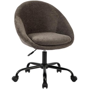 Mid.you Drehstuhl, Grau, Weiß, Metall, Textil, Drehkreuz, 62x79x87 cm, Sitzfläche 360° drehbar, Arbeitszimmer, Bürostühle, Drehstühle