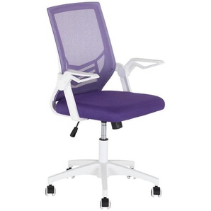 Mid.you Drehstuhl, Lila, Schwarz, Weiß, Metall, Kunststoff, Textil, Drehkreuz, 61x91.5-101.5x56 cm, Wippmechanik mit Härtegradeinstellung, Sitzfläche