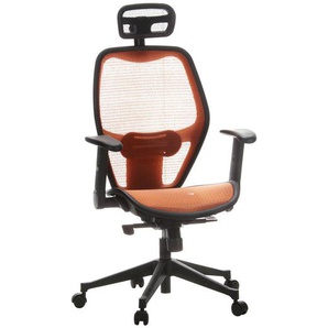 Mid.you Drehstuhl , Orange, Schwarz , Kunststoff, Textil , Drehkreuz , 59x117x48 cm , Sitzfläche 360° drehbar , Arbeitszimmer, Bürostühle, Drehstühle