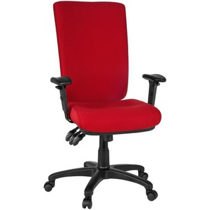 Mid.you Drehstuhl, Rot, Textil, Drehkreuz, 56x130x45 cm, Sitzfläche 360° drehbar, ergonomische Rückenlehne, Arbeitszimmer, Bürostühle, Drehstühle