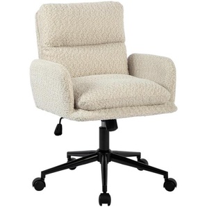 Mid.you Drehstuhl, Schwarz, Beige, Metall, Textil, Drehkreuz, 58x86x96 cm, Sitzfläche 360° drehbar, Stühle