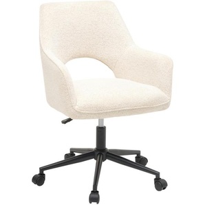 Mid.you Drehstuhl, Schwarz, Beige, Metall, Textil, Drehkreuz, 59x83-90x61.5 cm, Sitzfläche 360° drehbar, inklusive Armlehnen, Stühle